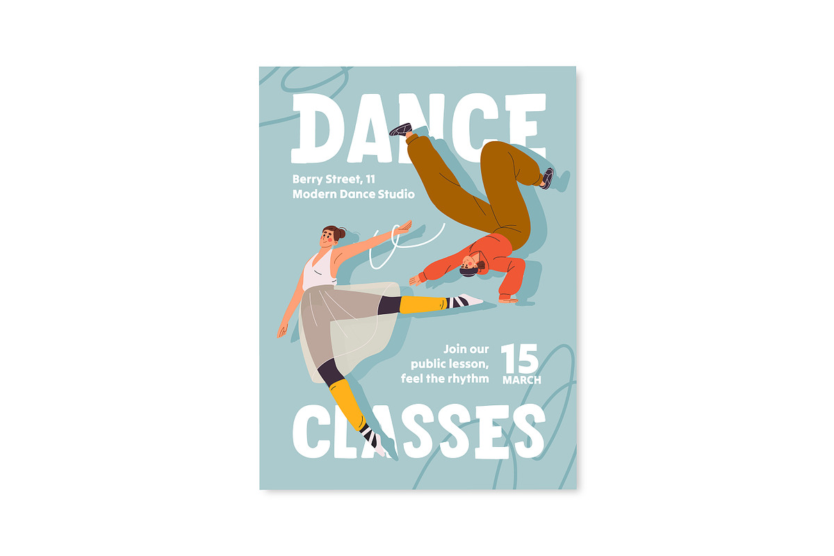 Dancing people. Dancers set, posters, a Person Illustration by PaperTrident (Photo 6 of 12)