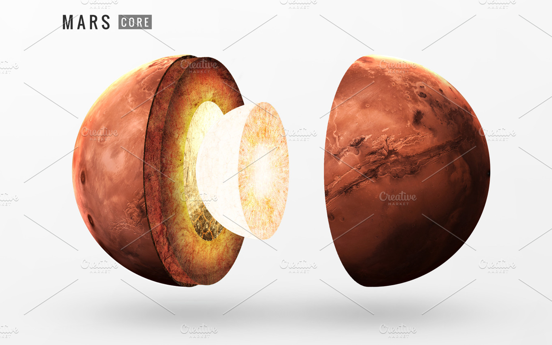 Mars inner structure elements of this image furnished by nasa stock ...