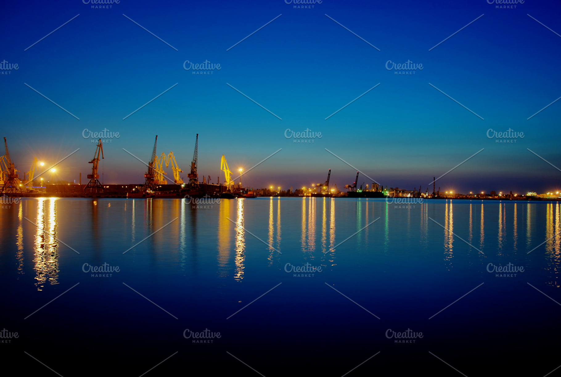 Seaport At Night