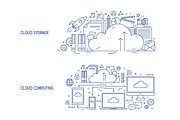 Cloud storage and cloud computing, a Technology Illustration by Good Studio (Thumbnail 2 of 3)