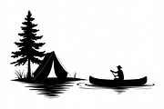 camping and canoe lake vector, an Illustration by Amazin_art (Thumbnail 13 of 17)