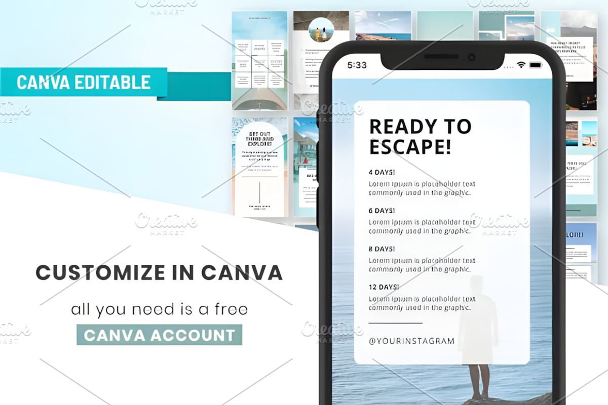 Travel Agent IG Canva Story Template, a Social Media Template by Ink Gallery (Photo 4 of 10)