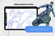 220 Male Anime Poses Procreate Stamp, a Brush Add-On by Selentaori Studio (Thumbnail 5 of 11)