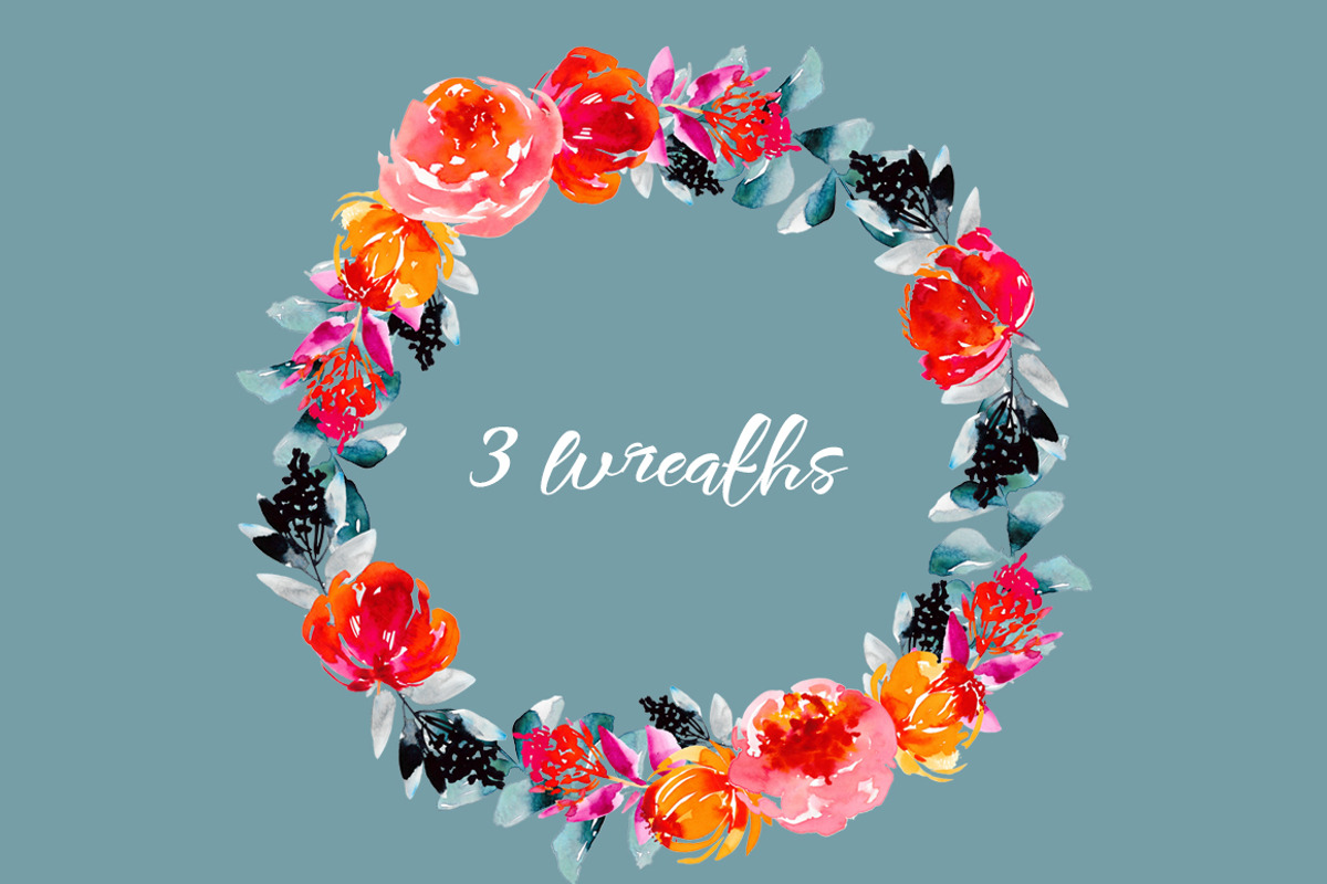 Melania - watercolor floral set, an Illustration by Charushella (Photo 5 of 5)