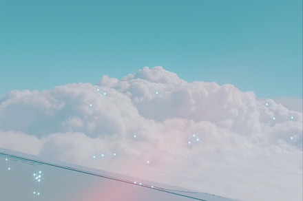 Lo-Fi Aesthetic wing of an airplane