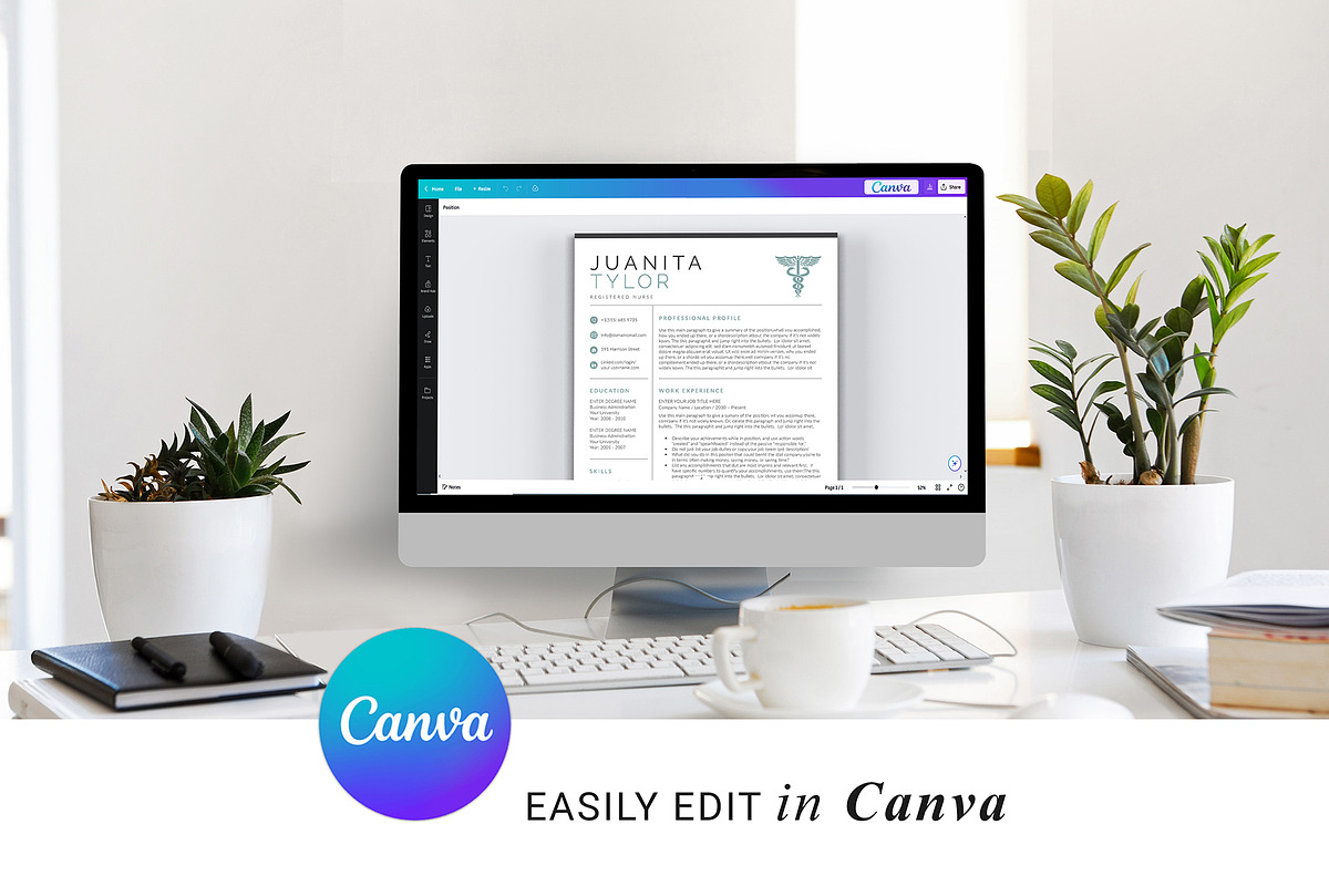Nurse Resume Template Canva, a Resume Template by DesignDevisers (Photo 11 of 13)