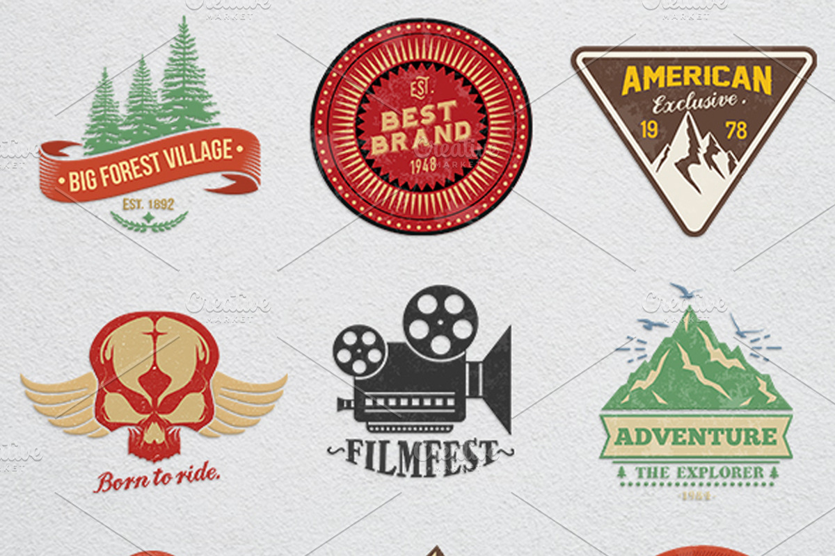 14 Vintage Badge Logos Version 2, a Branding & Logo Template by Graphicgo (Photo 3 of 9)