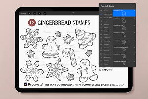 Gingerbread Procreate Brush Stamps