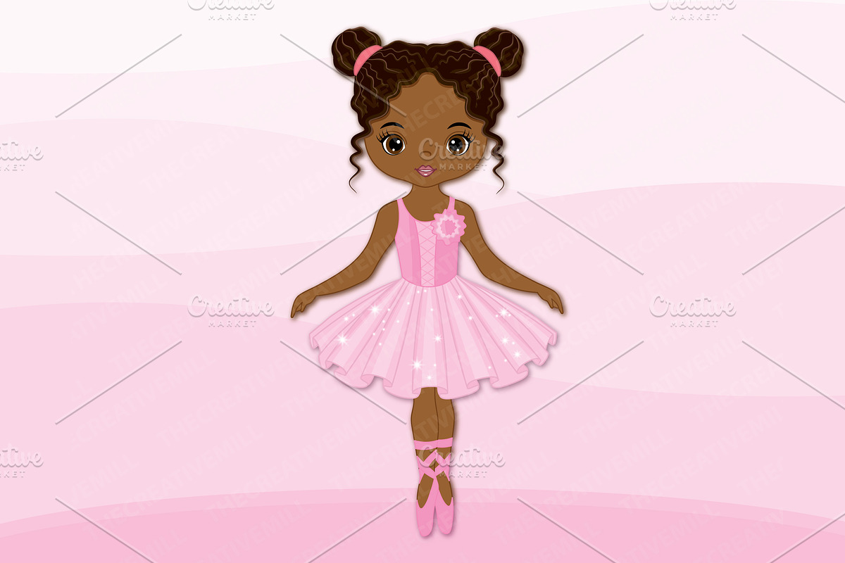Vector African American Ballerina, an Illustration by TheCreativeMill (Photo 2 of 5)