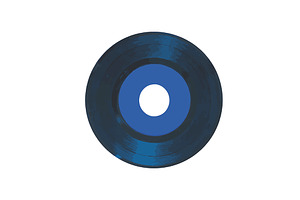 A blue vinyl record