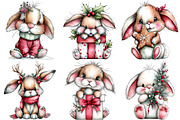 Quirky Christmas Bunny Clipart Bundl, an Illustration by Pixels.Craft (Thumbnail 5 of 6)