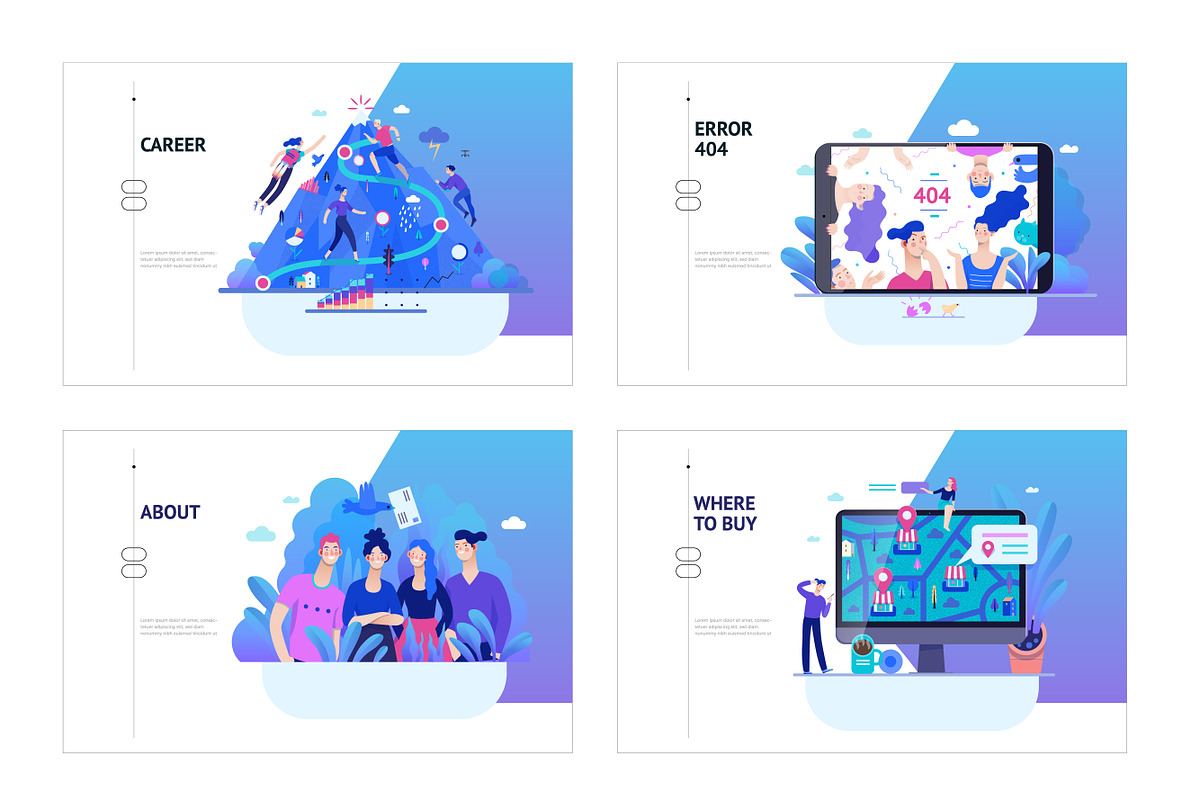 Company website vector Illustrations, a Work Illustration by Grivina's shop (Photo 15 of 25)