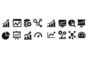 Collection of black and white icons, a Business Photo by ZinetroN