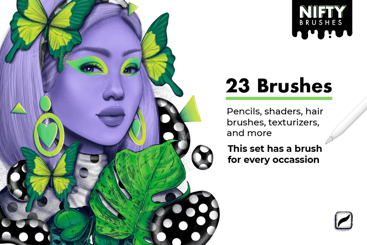 Nifty Brushes for Procreate, a Brush Add-On by Riveros Illustration (Photo 2 of 11)