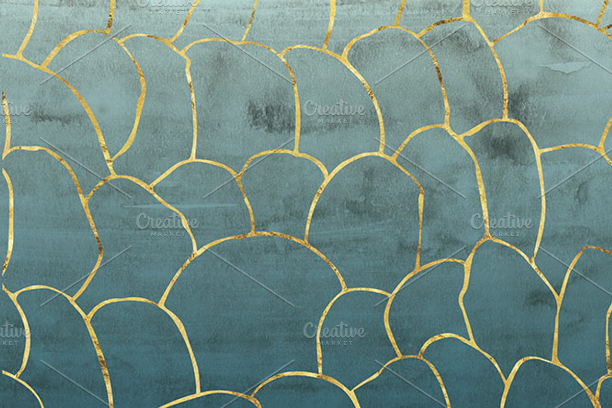 Geode, Coral & Gold Watercolors, a Pattern Graphic by Blixa 6 Studios (Photo 5 of 7)