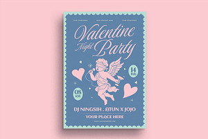 Valentine Night Party Flyer Template, a Flyer Template by megarez