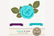 Turquoise and Purple Digital Paper, a Pattern Graphic by JennyL Designs (Thumbnail 2 of 3)