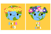 Cute Earth Day Clipart Set: Kawaii, an Object Illustration by the_myro (Thumbnail 1 of 9)