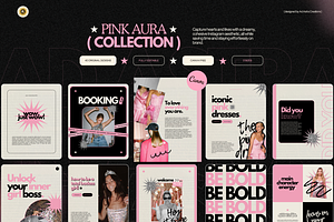 PINK AURA |Instagram Posts Templates, a Social Media Template by Ad Astra Creations