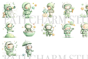 50 Kawaii Astronaut Clipart, a Decorative Illustration by Pati Charm Studio (Thumbnail 3 of 9)