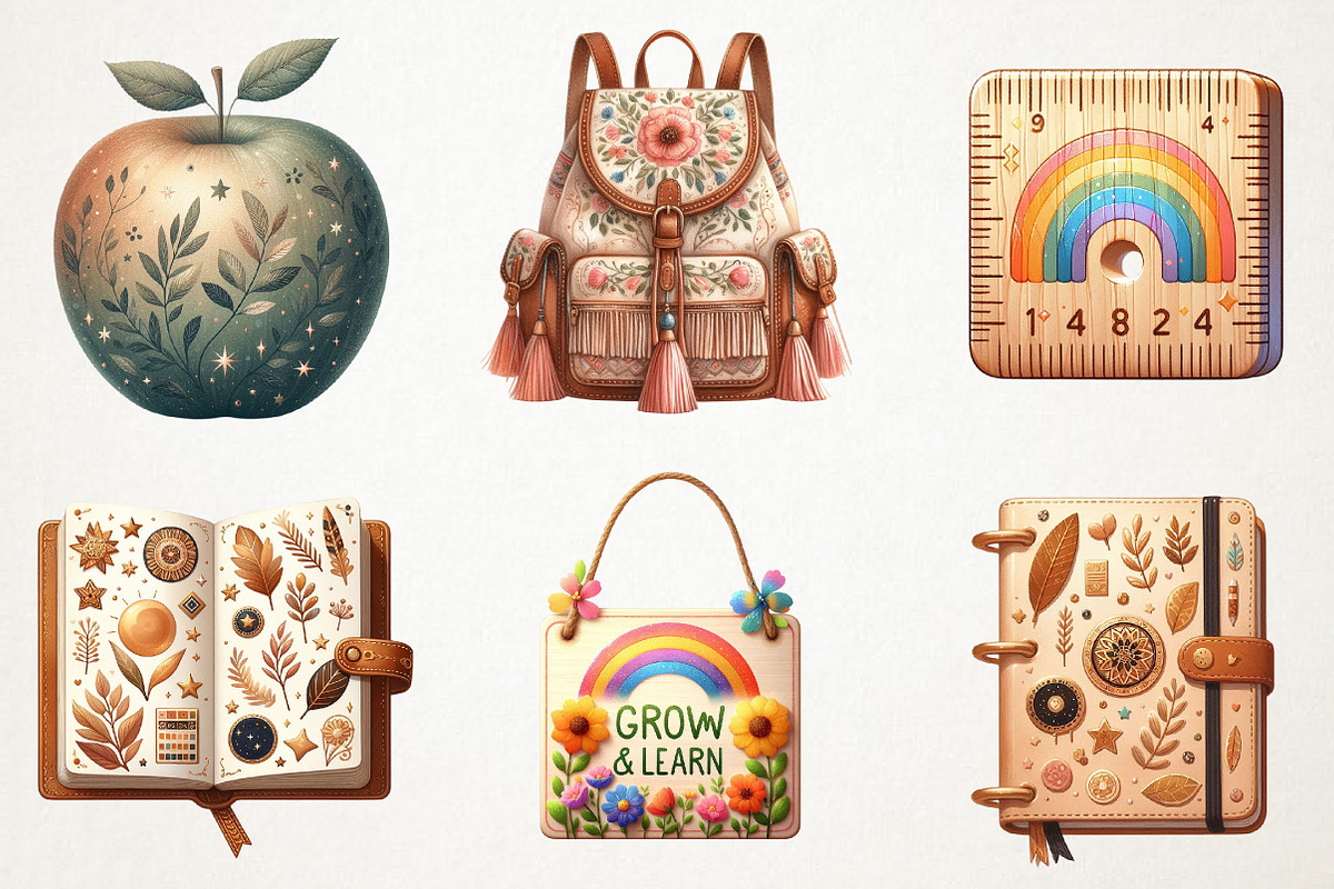 Boho Back To School Sublimation PNG, an Illustration by RobertsArt (Photo 2 of 7)