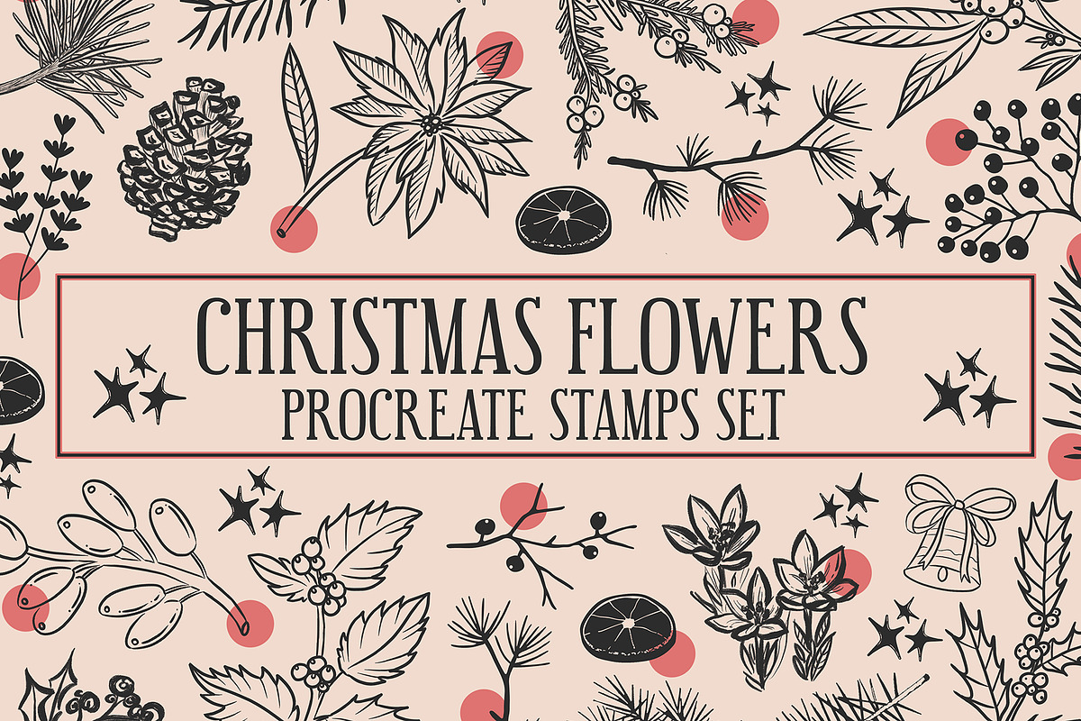 Winterflower brushes stamp Procreate, a Brush Add-On by MakeMyPlaceDesign (Photo 1 of 2)