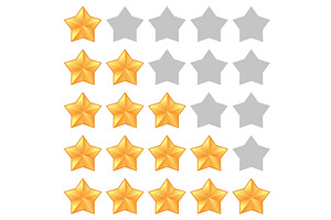 Five star rating. Different ranks, an Object Illustration by piter.goskov