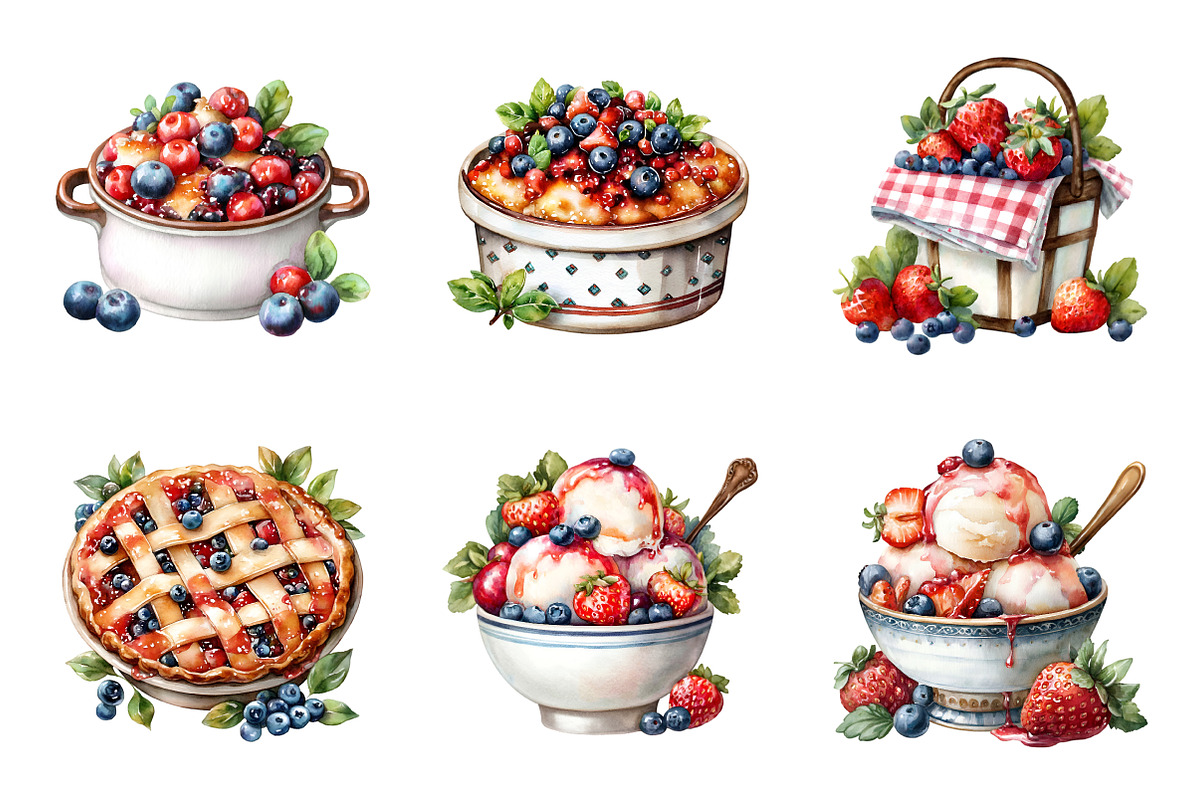Watercolor 4th Of July Clipart, an Illustration by SinaCreation (Photo 2 of 9)