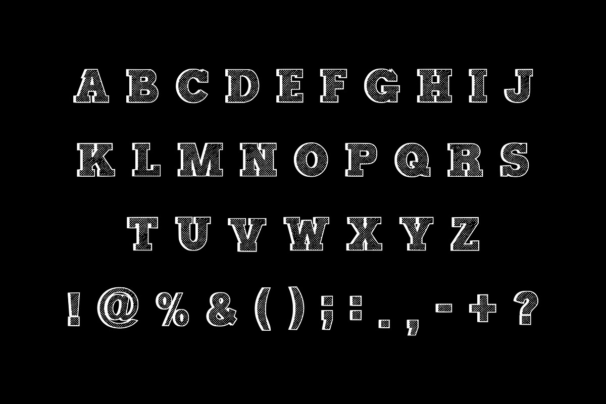 Retro Halftone – Vintage Font, a Slab Serif Font by Limited.studio (Photo 5 of 6)