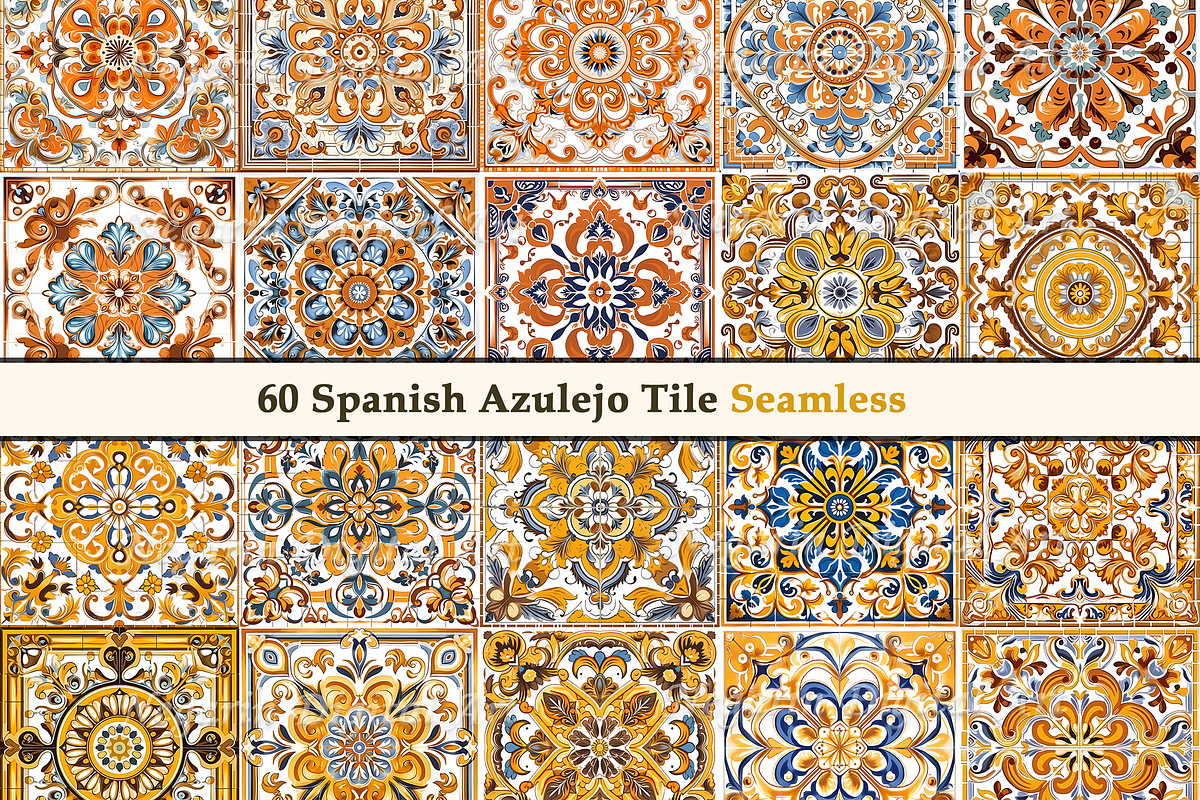 Spanish Azulejo Pattern Tile V2, a Pattern Graphic by Negarin Digital Art (Photo 5 of 8)