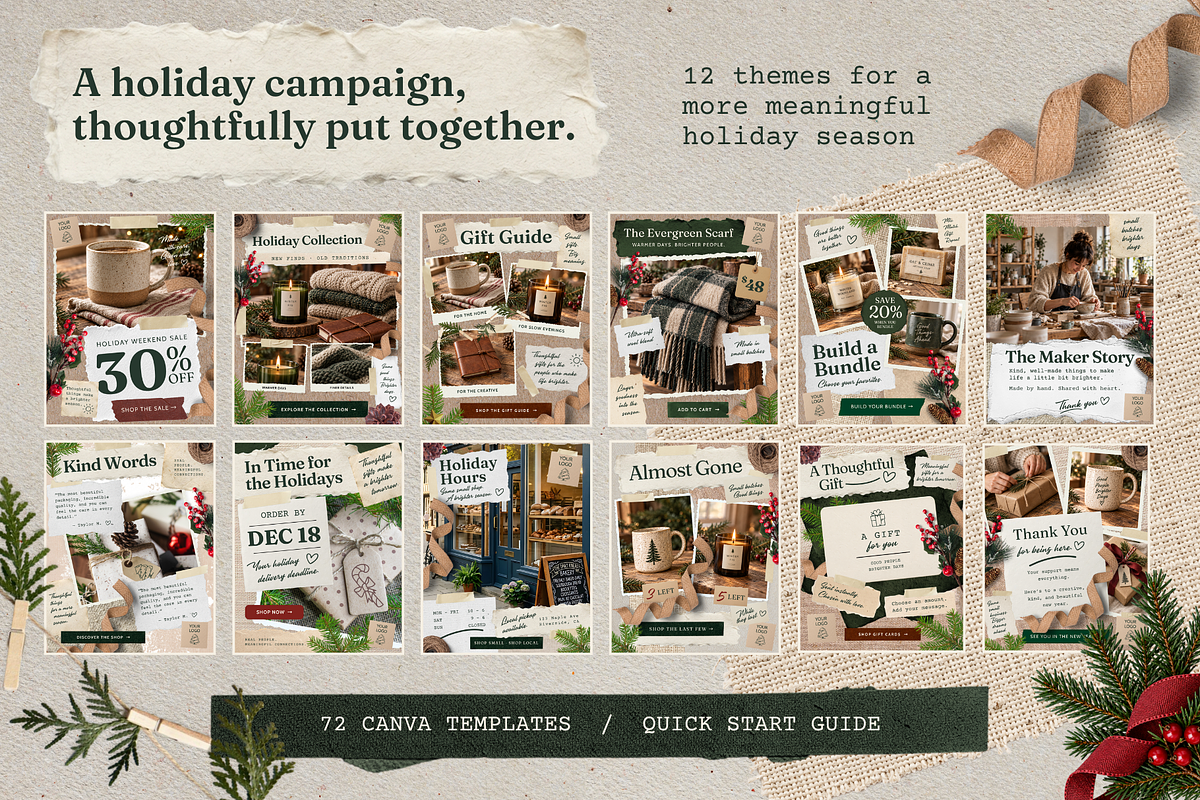 Maker's Holiday Canva Marketing Kit, a Marketing Template by noggindoodle (Photo 2 of 9)