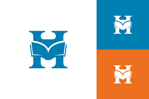 HM letter with Book logo. H letter, a Branding & Logo Template by Design Store