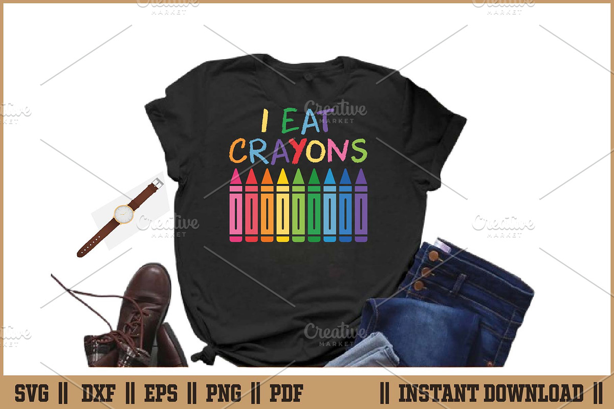 I Eat Crayons Funny Quote Design SVG, a Work Illustration by Handy Arts Studio (Photo 2 of 3)