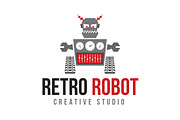 Retro Robot Logo Template, a Branding & Logo Template by Creativenauts (Thumbnail 1 of 4)