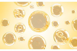 3d Background With Gold Oil Bubble