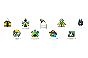 Eco House Original Logo and Label, an Object Illustration by TopVectors