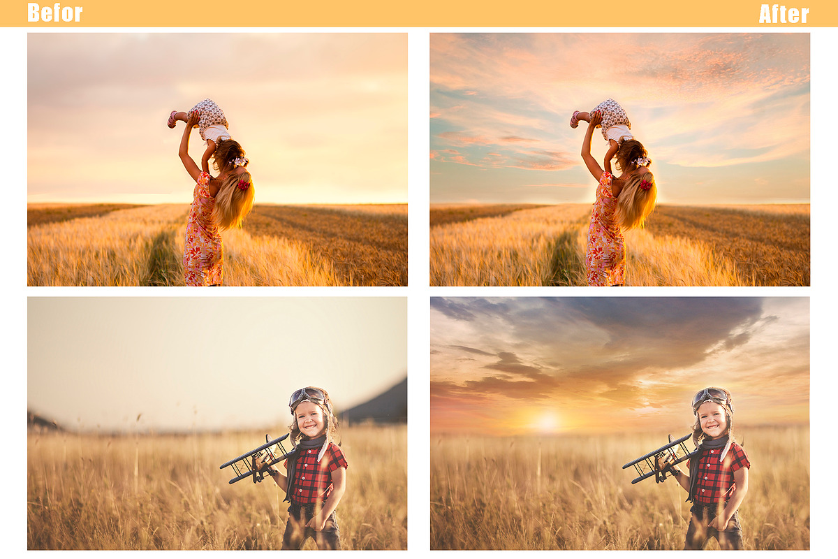 55 sunset sunrise Sky Overlays, a Layer Style Add-On by OverlayBox (Photo 2 of 5)