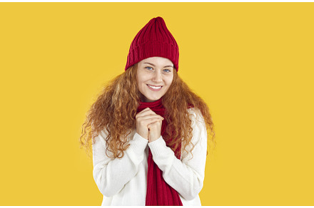 Happy pretty woman in warm winter, a Person Photo by StudioRomantic