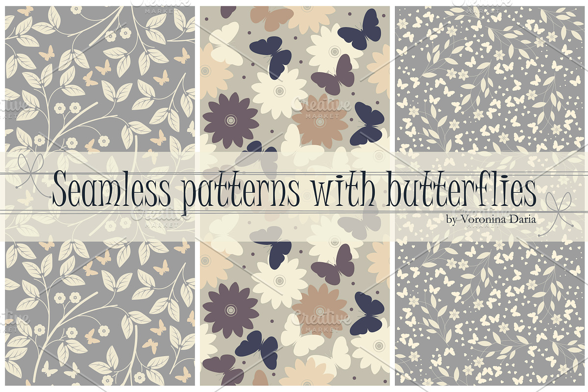 8 Samless patterns with butterflies, a Pattern Graphic by Daria Maier (Photo 3 of 5)