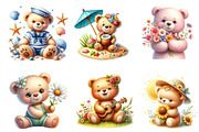 Summer Teddy Bear Clipart, an Illustration by Dream Creation (Thumbnail 4 of 5)
