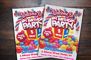 Kids Birthday Party Event Card, an Invitation Template by Design Addict