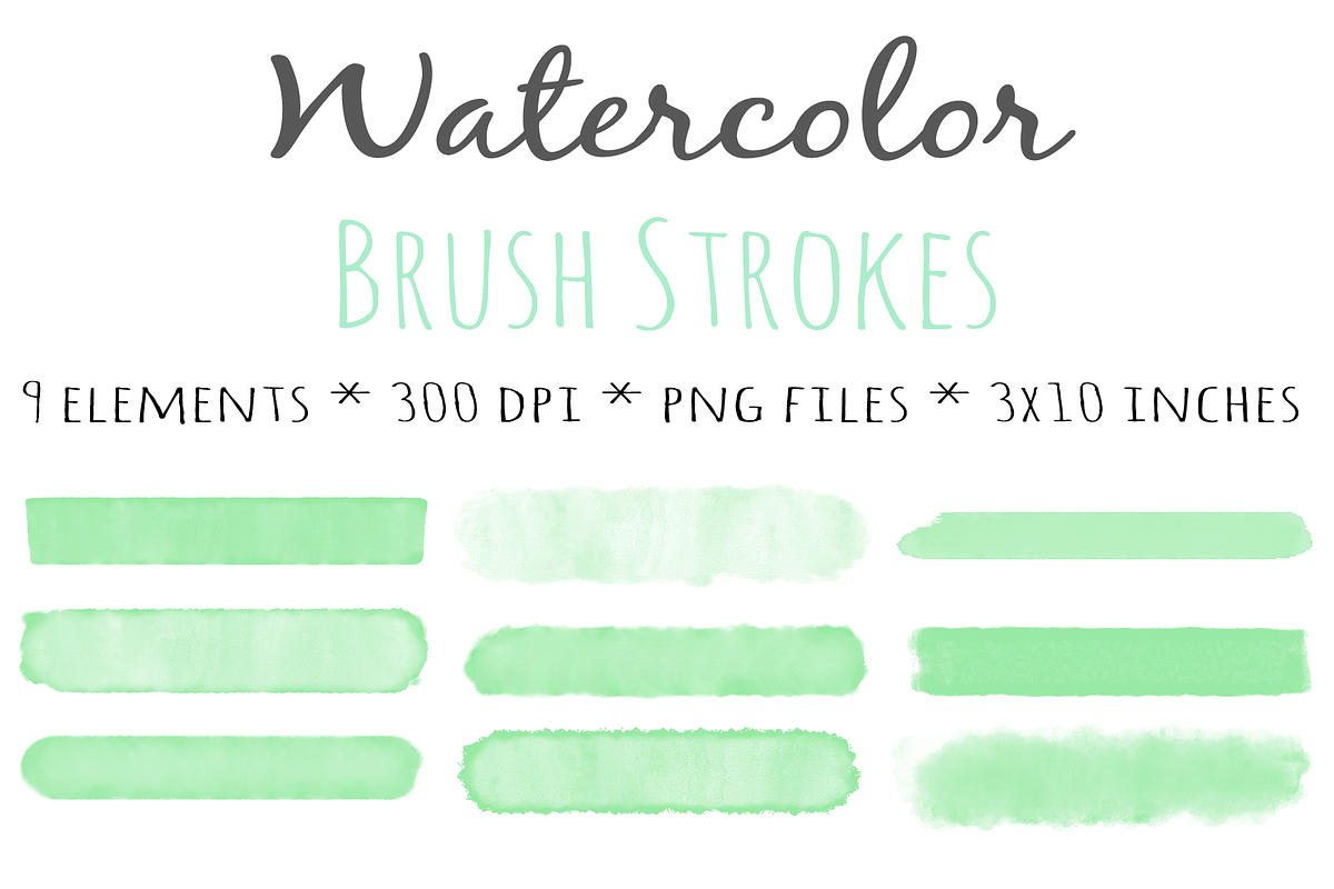 Green Watercolor Brush Strokes Kit, an Object Graphic by Bumblebee (Photo 2 of 3)