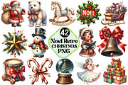 Vintage Noel Retro Christmas Clipart, an Illustration by Pixels.Craft (Thumbnail 1 of 7)
