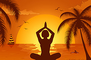 Silhouettes Girl in Yoga pose, an Object Graphic by TAlex (Thumbnail 5 of 6)