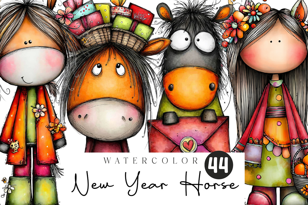 Chinese New Year Horse clipart, an Illustration by CreationArt (Photo 1 of 5)