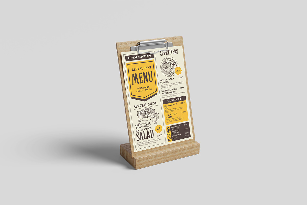 Stand Menu Mockup, an Advertising Mockup by Hazzpro_Std
