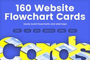 160 Website Flowchart Cards, a Print Template by The UI Shop (Thumbnail 1 of 5)