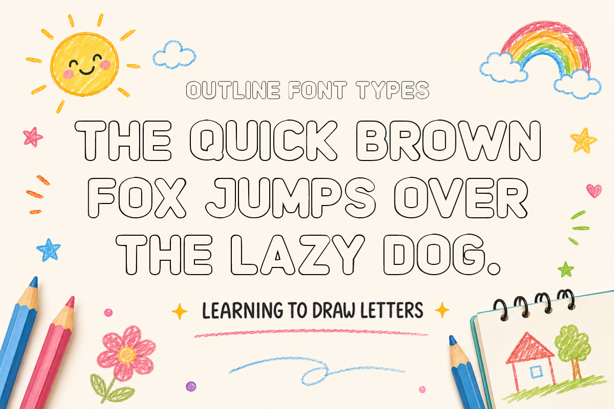 Happy Outline - Bubbly Kids Font, a Sans Serif Font by KiddoGlyphs Studio (Photo 2 of 3)