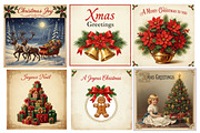 Retro Christmas Quotes Labels Bundle, an Illustration by SinaCreation (Thumbnail 4 of 7)