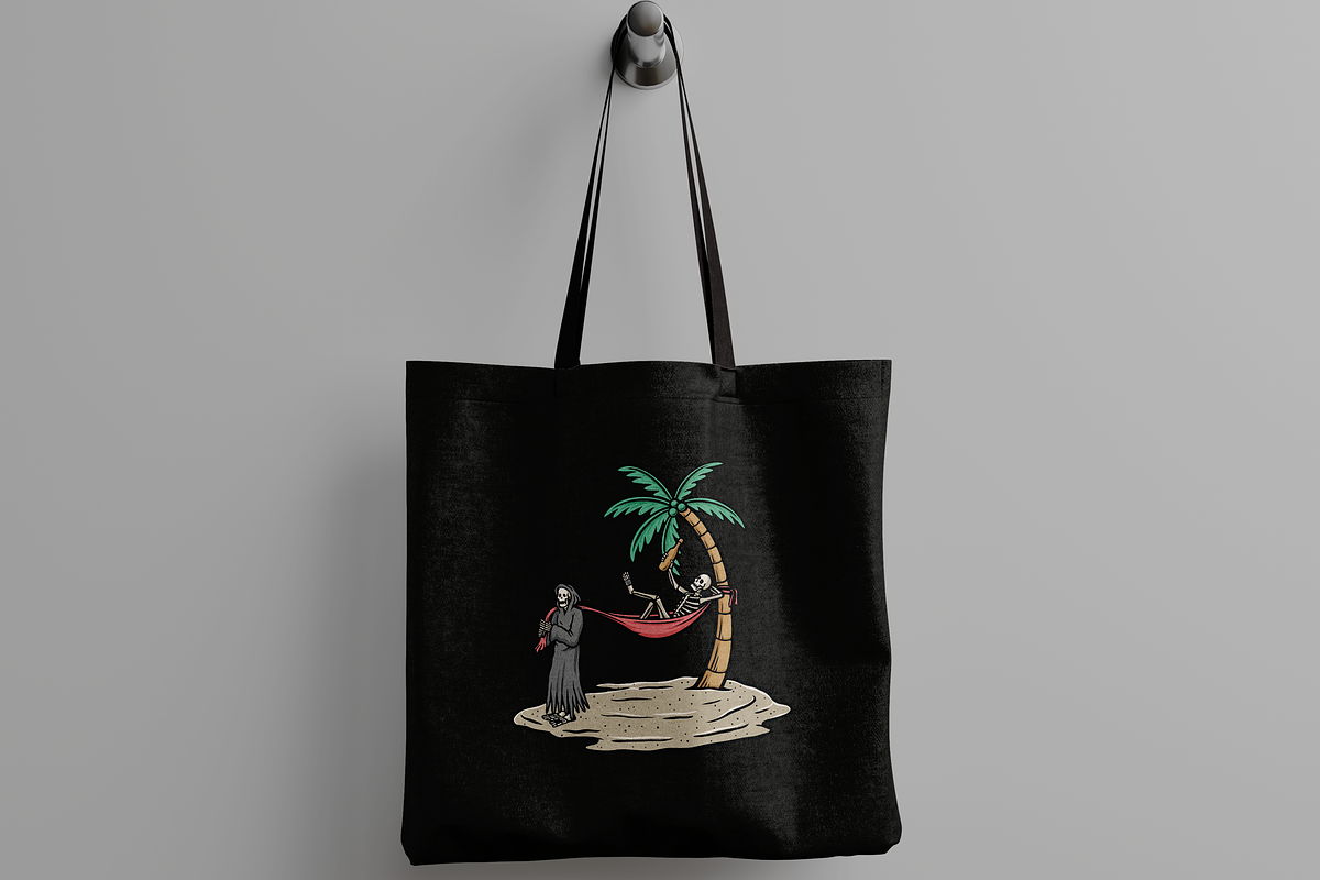 Skeletons Relaxing Under Palm Tree, an Object Illustration by nomlimo.com (Photo 2 of 3)